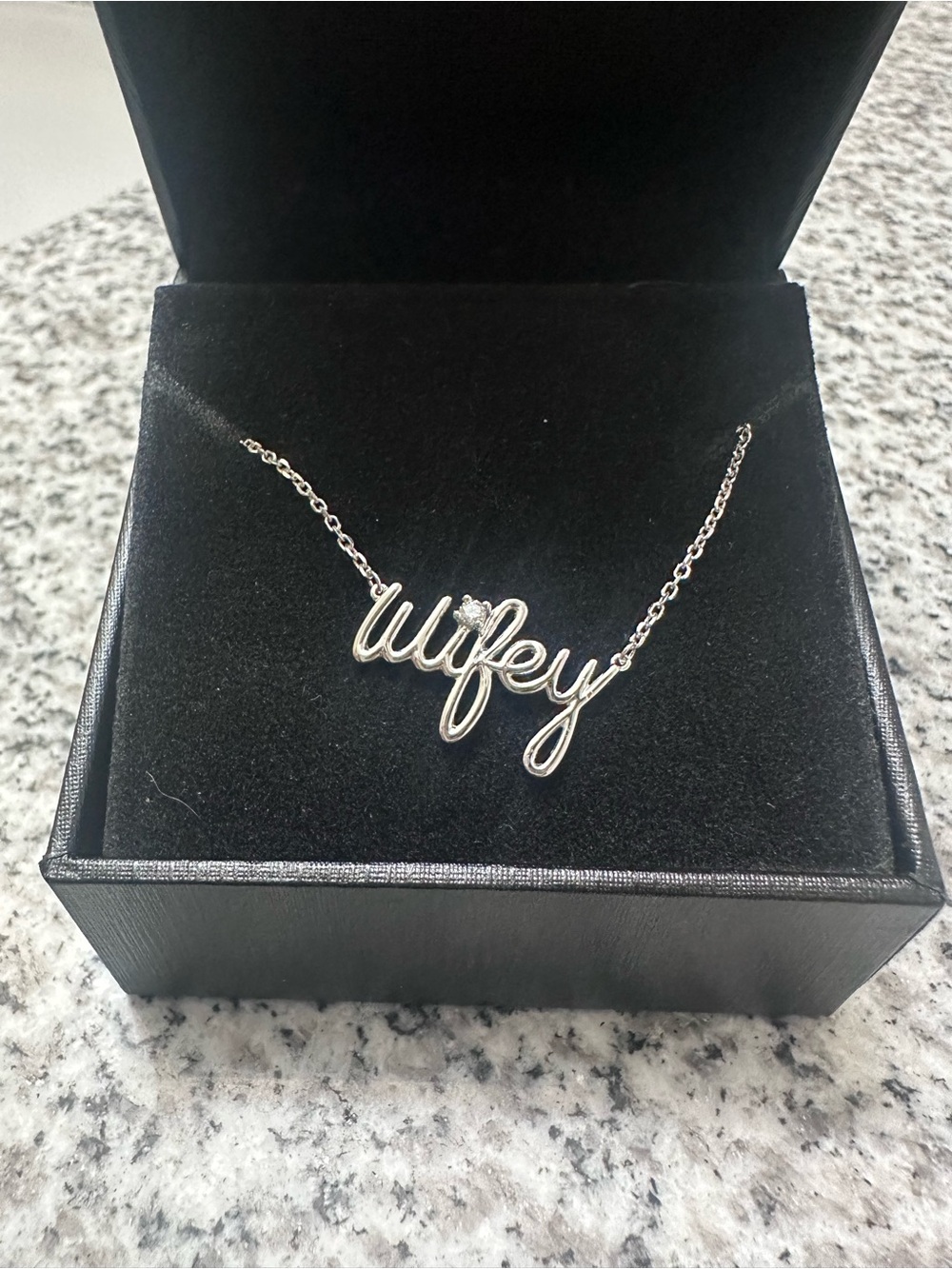 Kay Jewelers Silver 'Wifey' Script Necklace